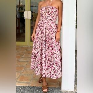 Jason Wu Strapless Halter Dress in Pink and White